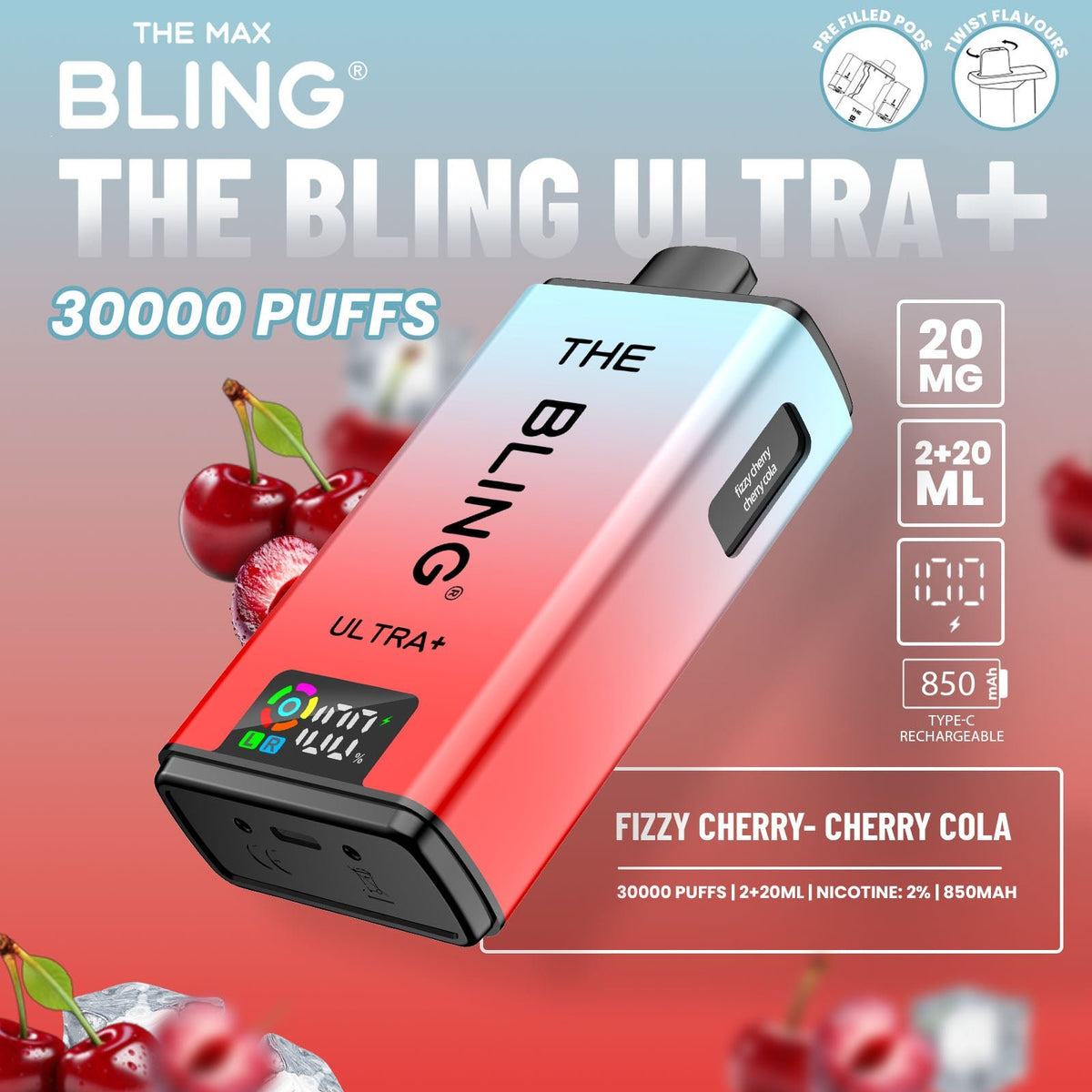 Buy The Bling Ultra Plus 30k Prefilled Vape Pod Kit Box of 5 - Bulk Vape Wholesale