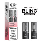 The Bling Ultra Plus 30k Replacement Pods Pack of 5 Watermelon Bubblegum/Strawberry Bubblegum