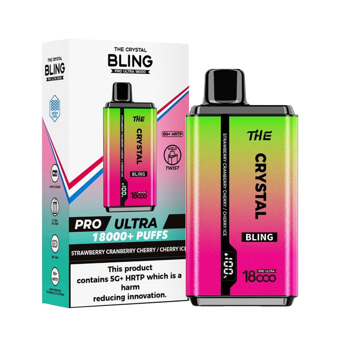 Buy The Crystal Bling Pro Ultra Twist 18k Prefilled Pod Vape Box of 10 - Bulk Vape Wholesale