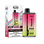 The Crystal Bling Pro Ultra Twist 18k Prefilled Pod Vape Box of 10 Cherry Ice / Peach Mango