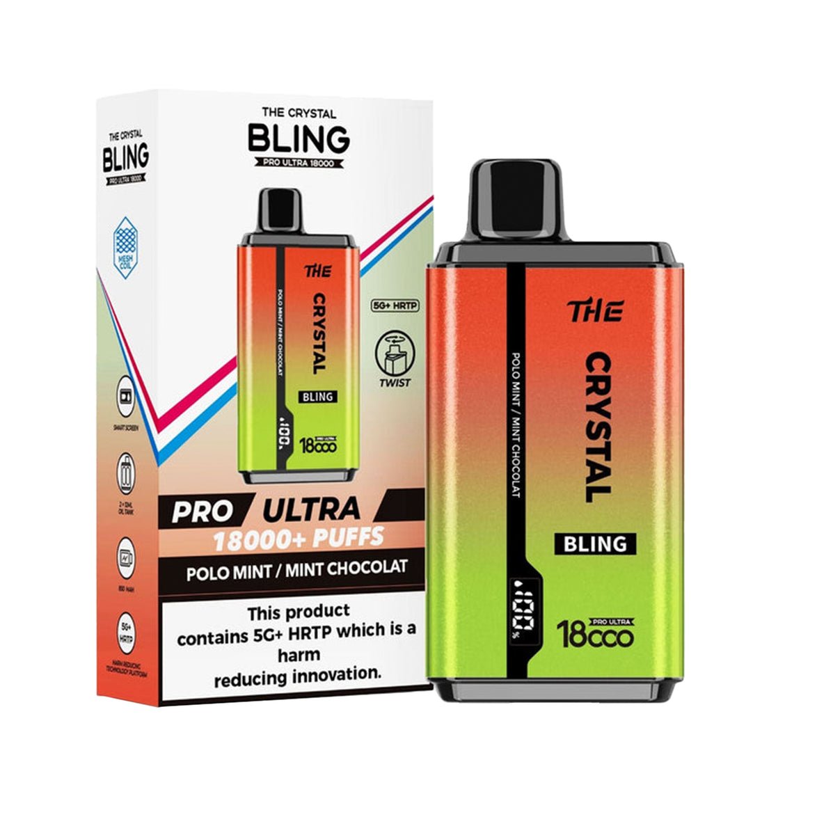 Buy The Crystal Bling Pro Ultra Twist 18k Prefilled Pod Vape Box of 10 - Bulk Vape Wholesale