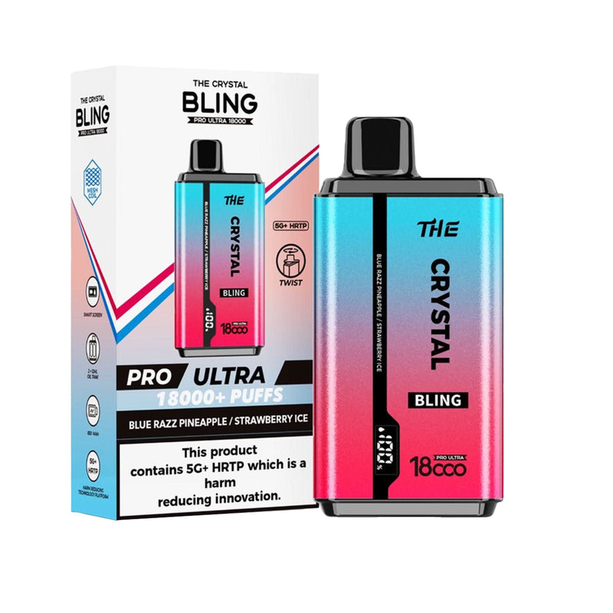 Buy The Crystal Bling Pro Ultra Twist 18k Prefilled Pod Vape Box of 10 - Bulk Vape Wholesale
