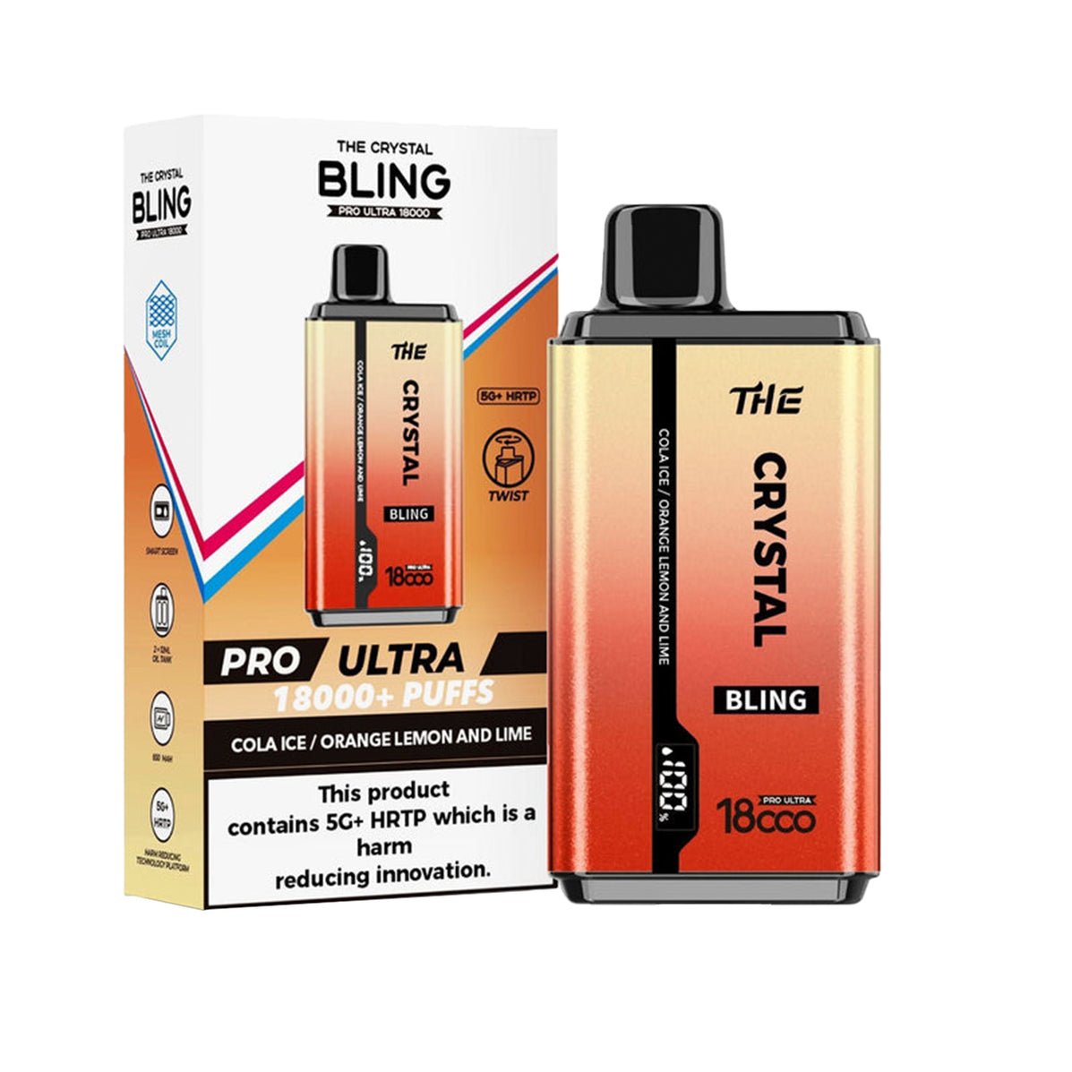 Buy The Crystal Bling Pro Ultra Twist 18k Prefilled Pod Vape Box of 10 - Bulk Vape Wholesale