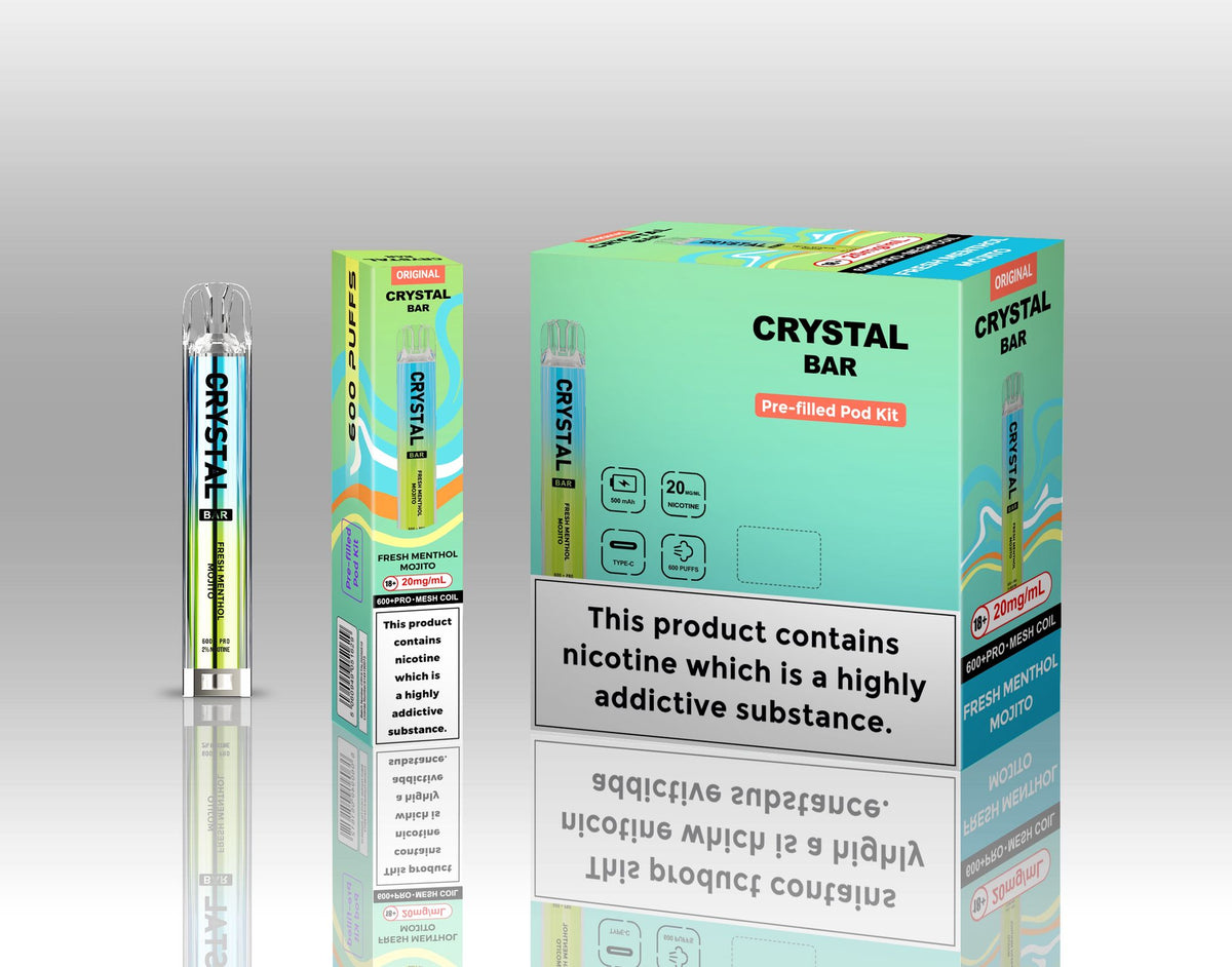 Crystal Bar Original 600 Vape Kit Pack of 10 Blueberry sour raspberry
