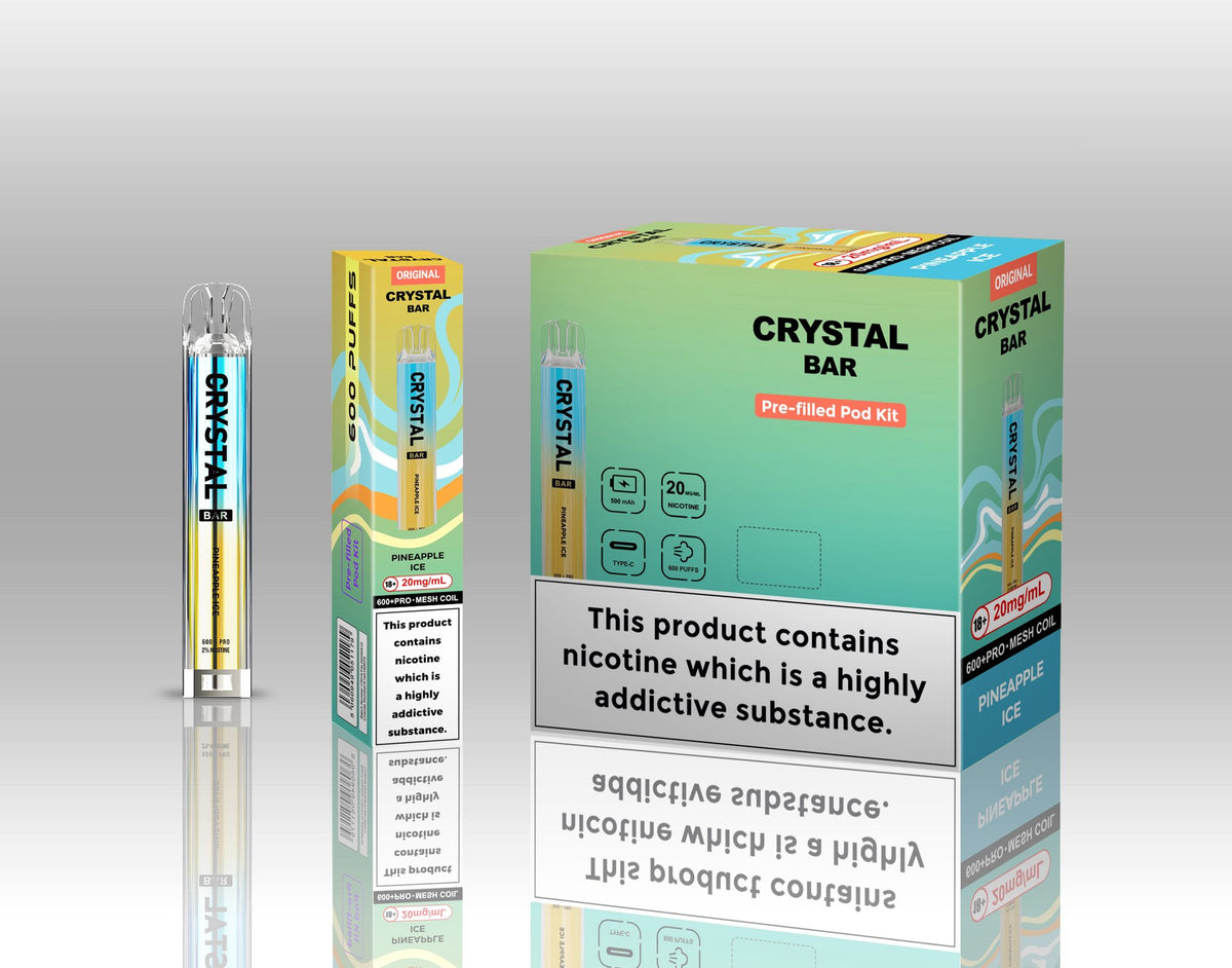 Crystal Bar Original 600 Vape Kit Pack of 10 Blueberry sour raspberry