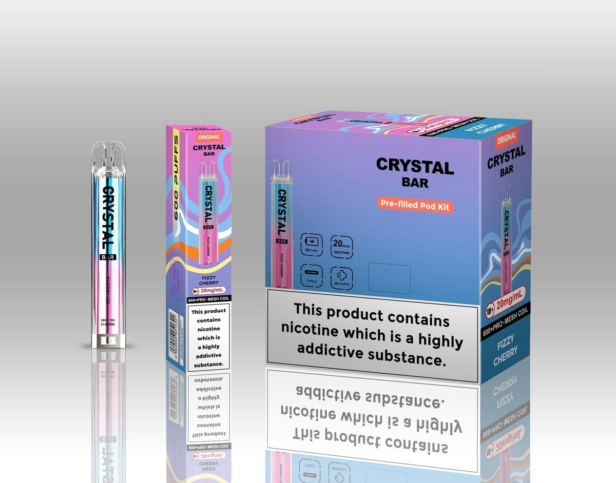 Crystal Bar Original 600 Vape Kit Pack of 10 Blueberry sour raspberry