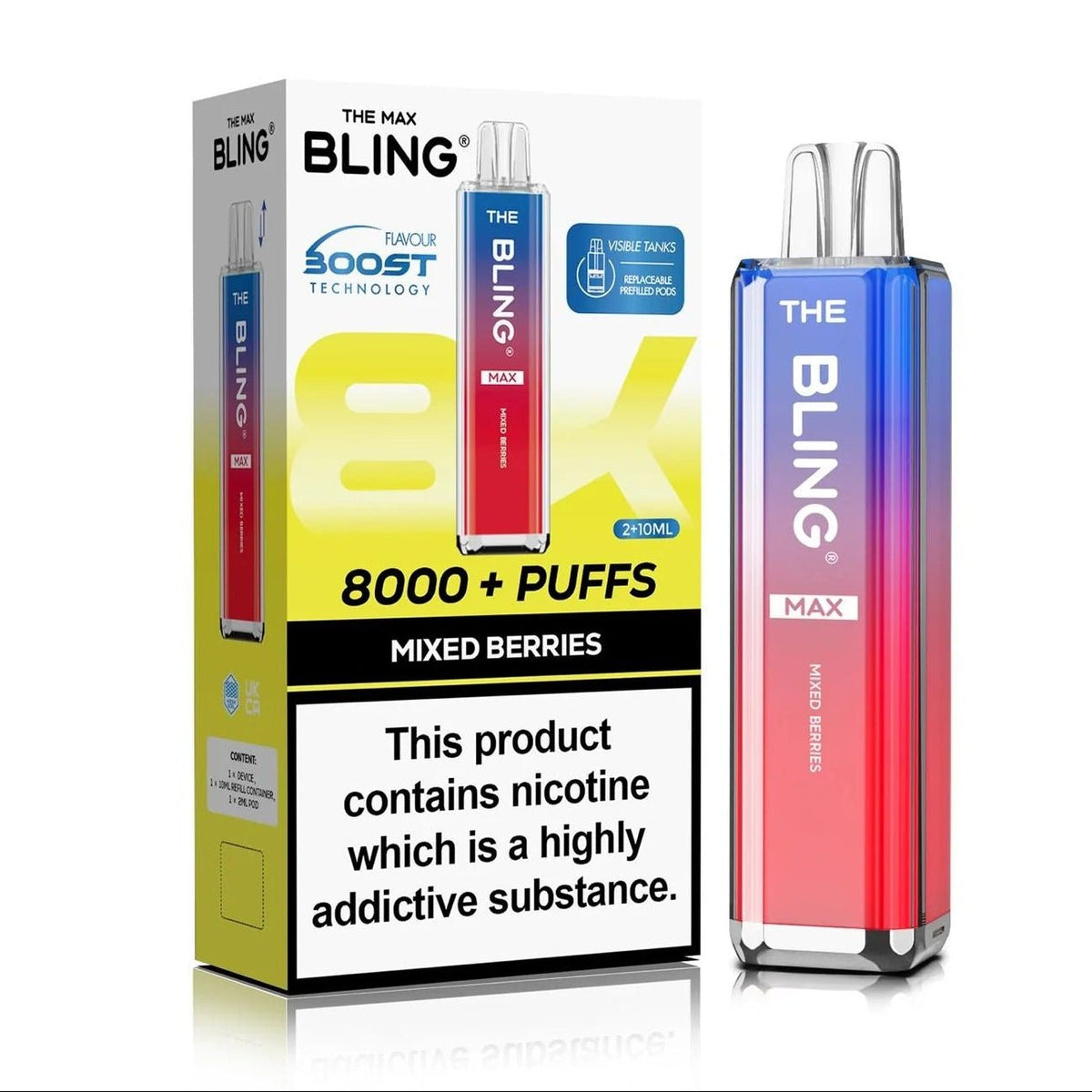 Crystal Bling Max 8000 Prefilled Pod Kit Box of 5 | Bulk Vape Wholesale