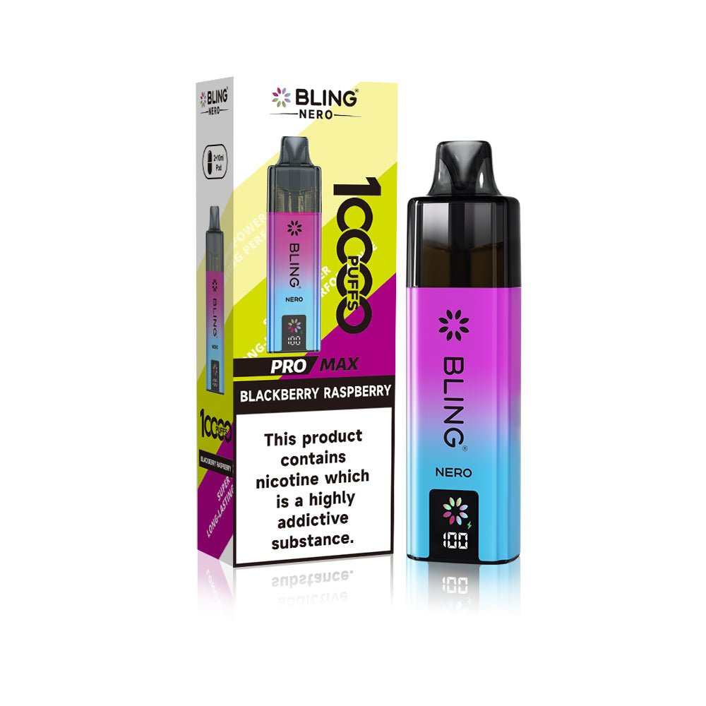 Crystal Bling Nero 10k Vape Kit Box of 5 Blackberry Raspberry