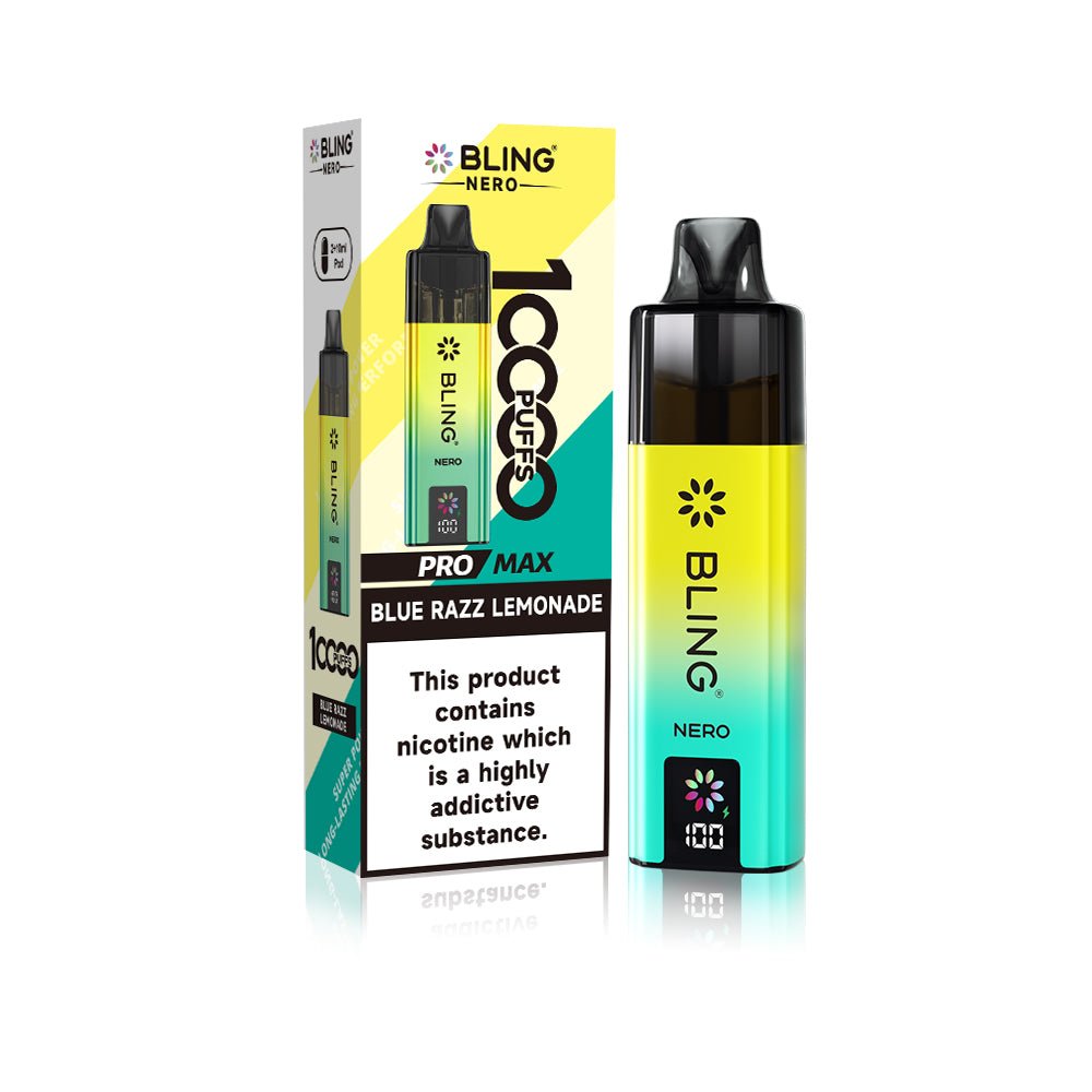 Crystal Bling Nero 10k Vape Kit Box of 5 Blue Razz Lemonade