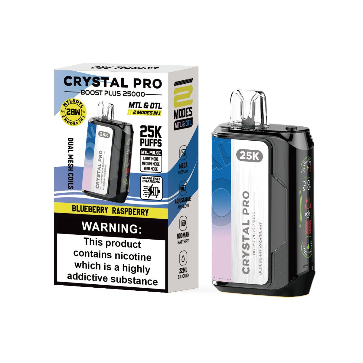 Buy Crystal Pro Boost Plus 25k Disposable Vape Box of 5 - Bulk Vape Wholesale