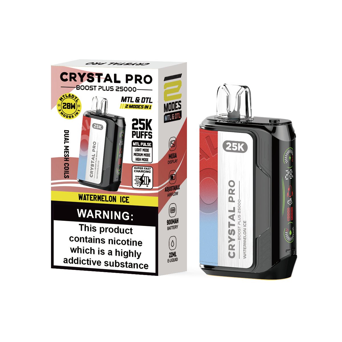 Buy Crystal Pro Boost Plus 25k Disposable Vape Box of 5 - Bulk Vape Wholesale