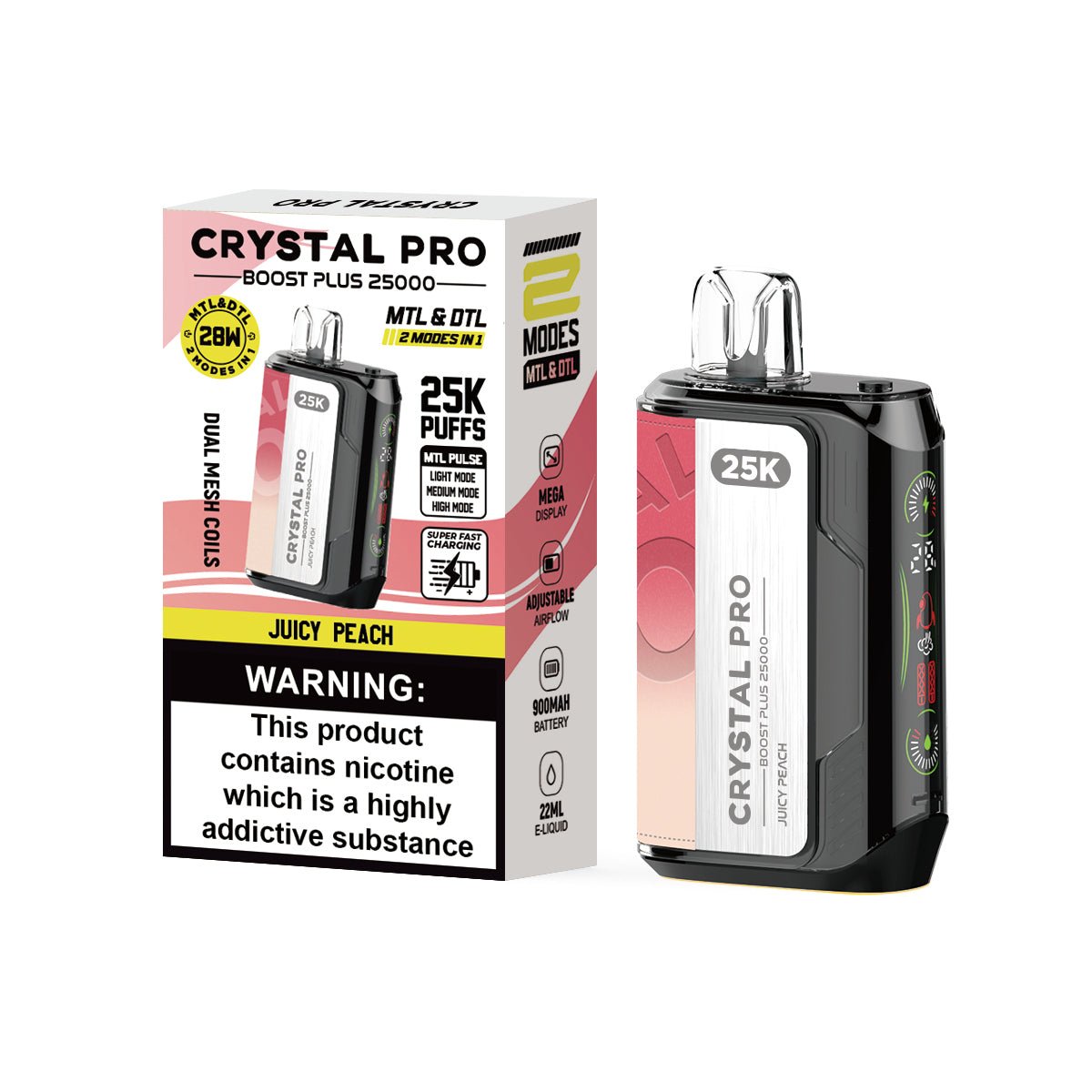 Buy Crystal Pro Boost Plus 25k Disposable Vape Box of 5 - Bulk Vape Wholesale