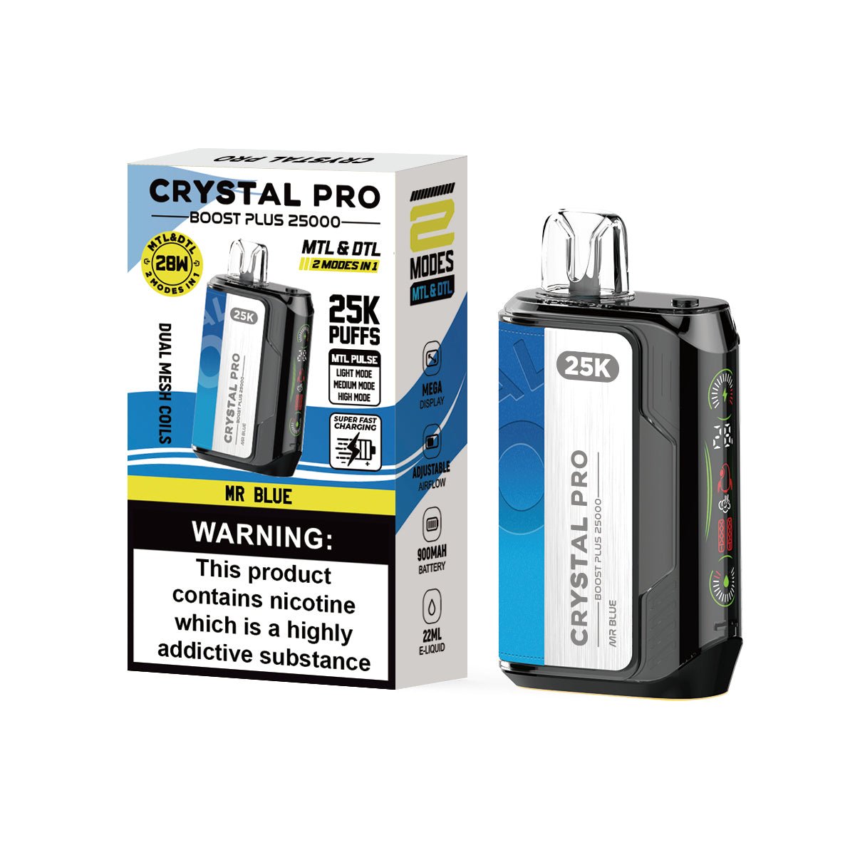 Buy Crystal Pro Boost Plus 25k Disposable Vape Box of 5 - Bulk Vape Wholesale