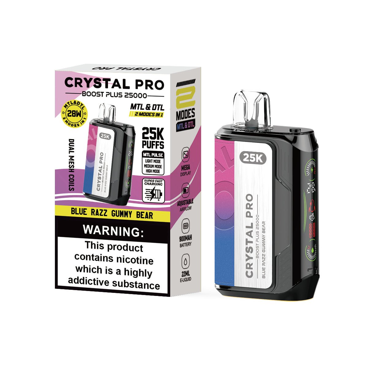 Buy Crystal Pro Boost Plus 25k Disposable Vape Box of 5 - Bulk Vape Wholesale