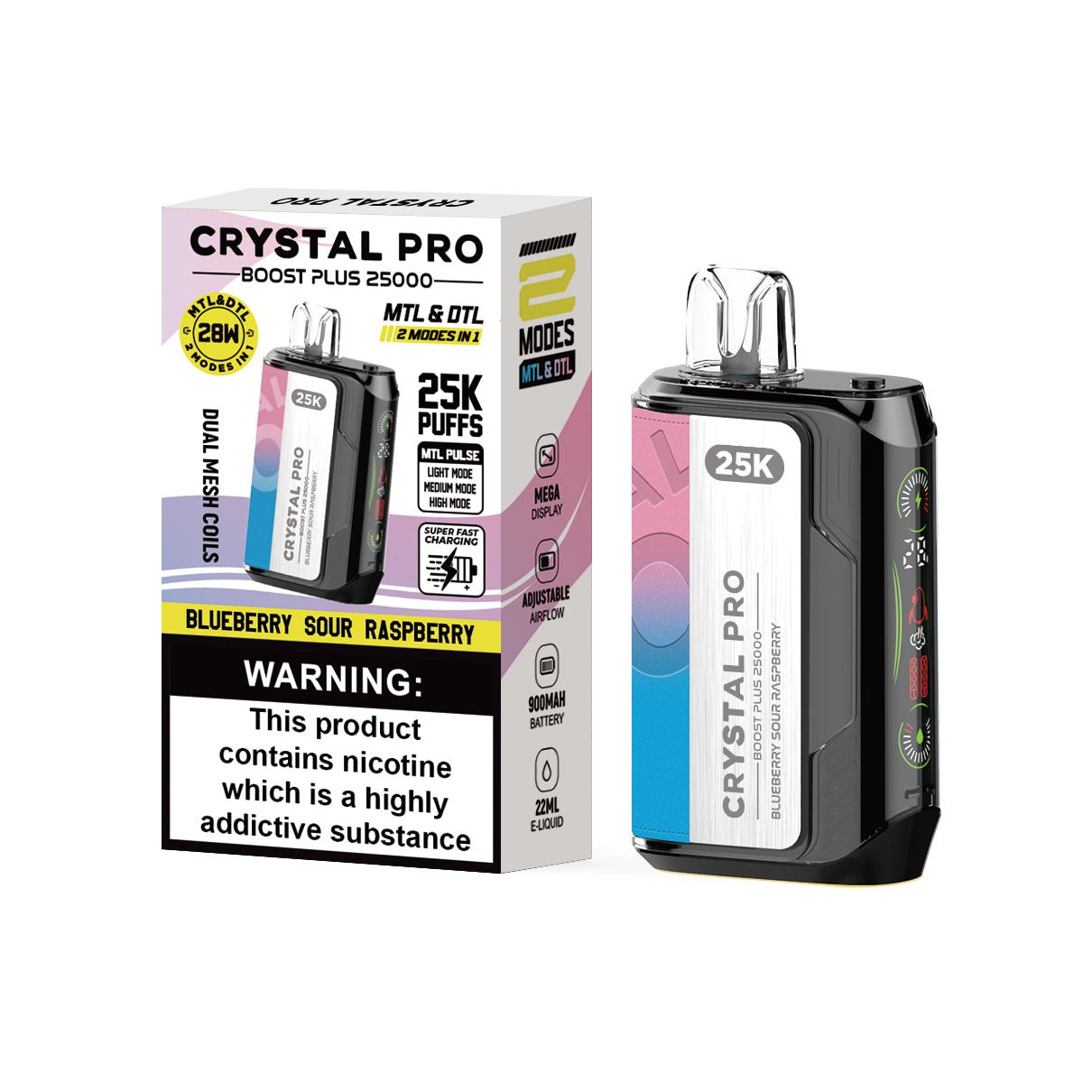 Buy Crystal Pro Boost Plus 25k Disposable Vape Box of 5 - Bulk Vape Wholesale