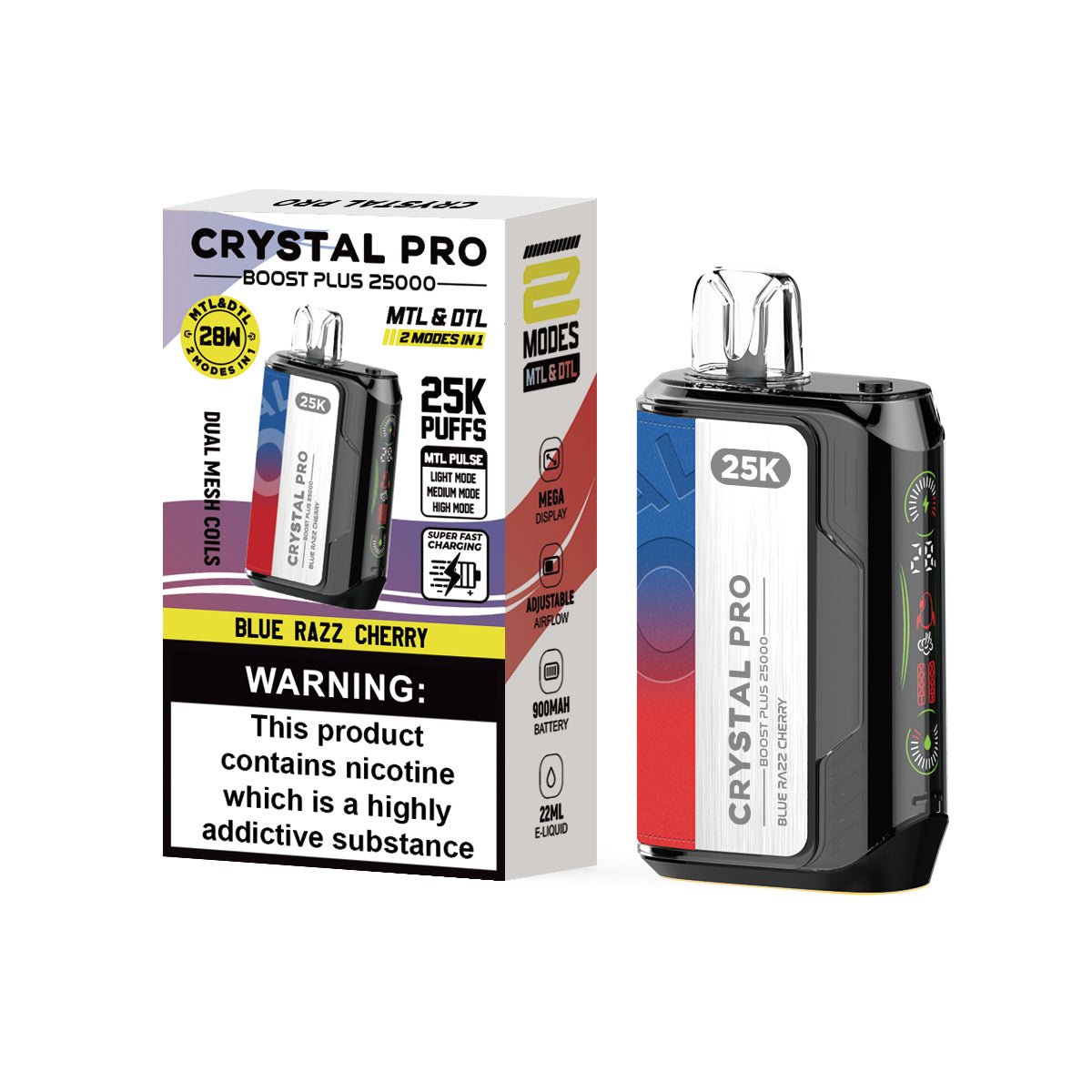 Buy Crystal Pro Boost Plus 25k Disposable Vape Box of 5 - Bulk Vape Wholesale