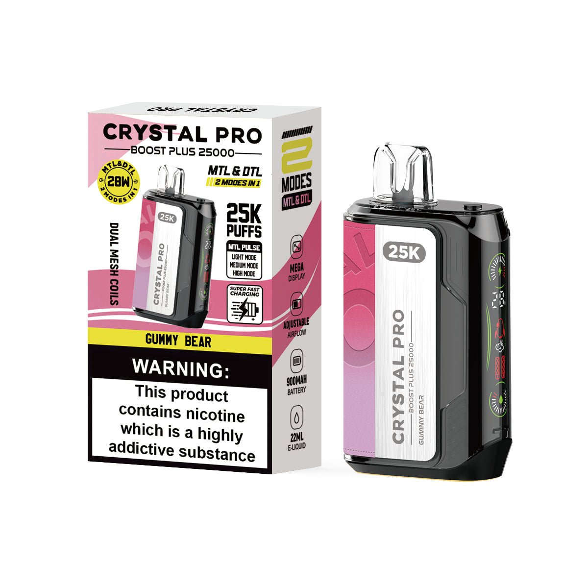 Buy Crystal Pro Boost Plus 25k Disposable Vape Box of 5 - Bulk Vape Wholesale