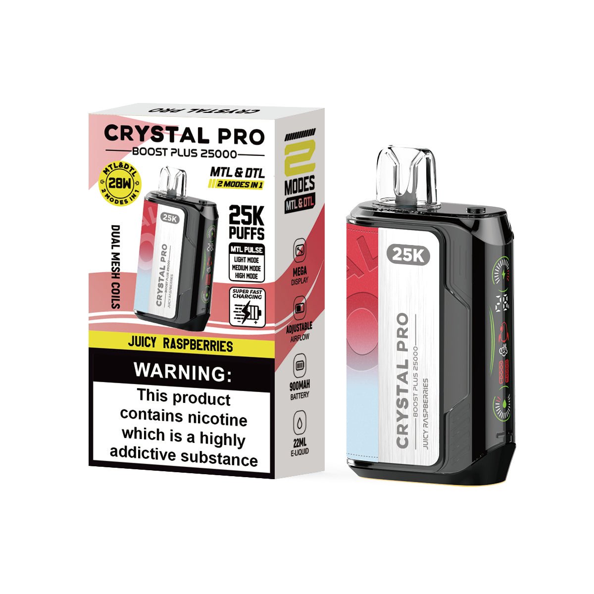 Buy Crystal Pro Boost Plus 25k Disposable Vape Box of 5 - Bulk Vape Wholesale