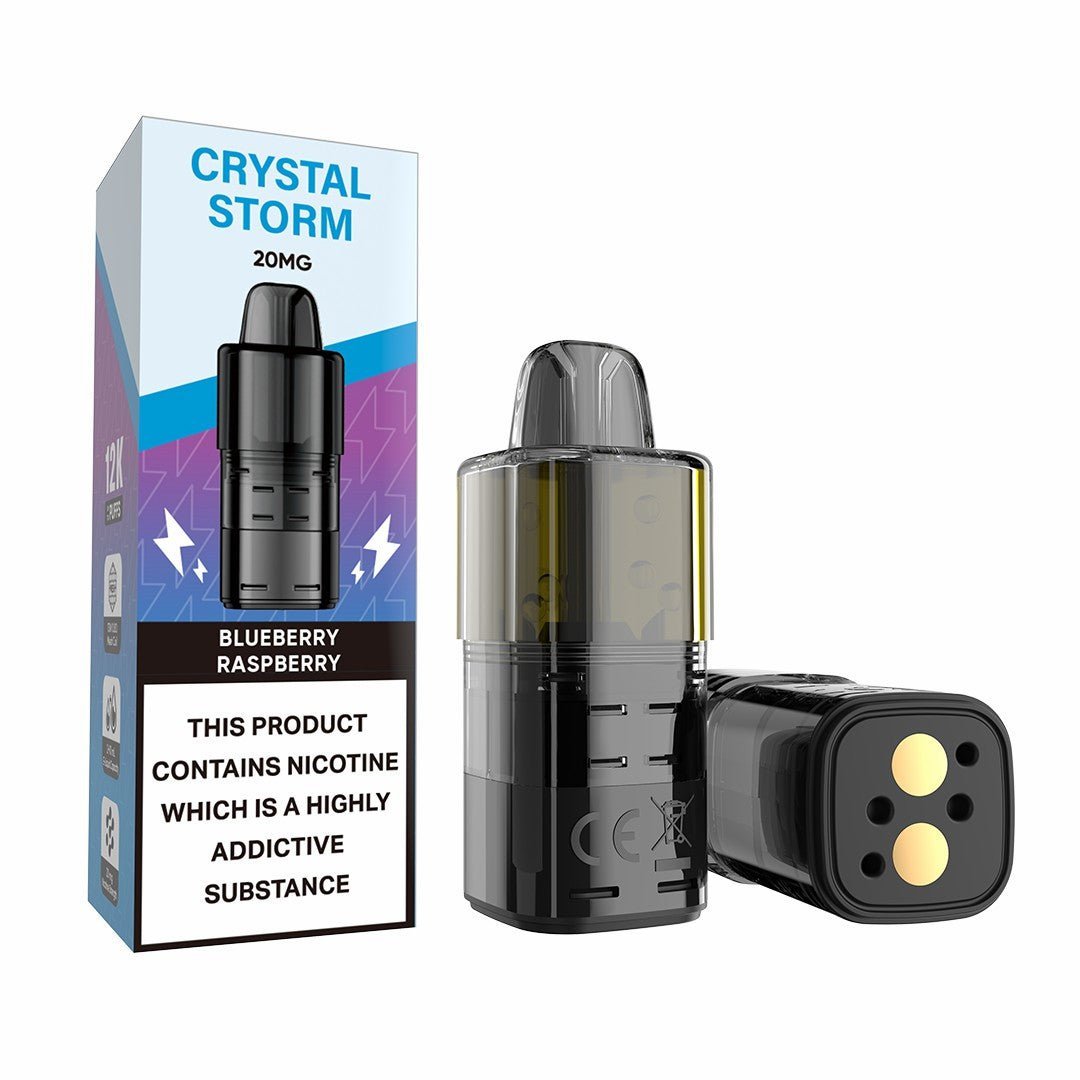 Crystal Storm Bar 12k Prefilled Refill Pods Pack of 5 Blueberry Raspberry