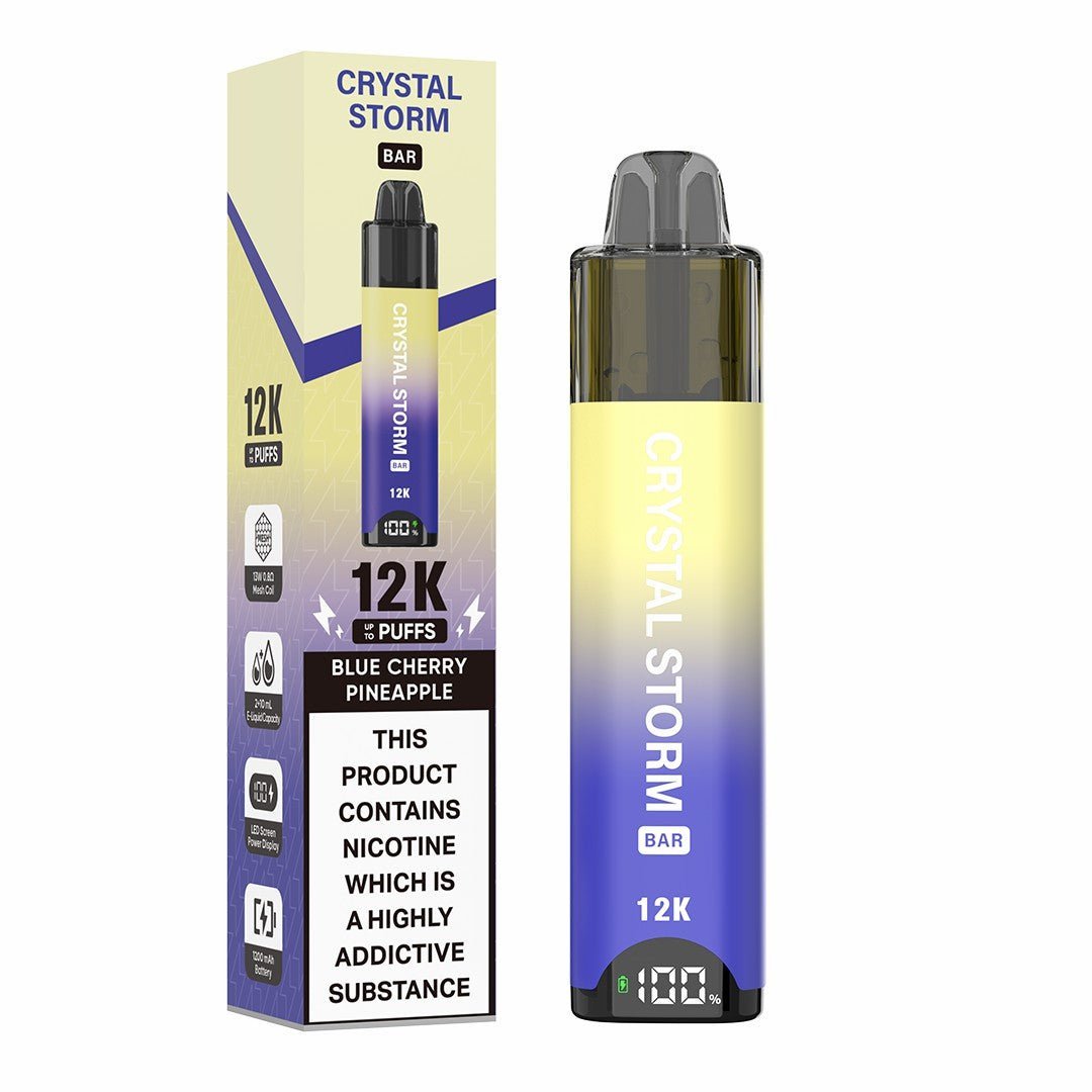 Crystal Storm Bar 12k Vape Kit Box of 5 Blue Cherry Pineapple