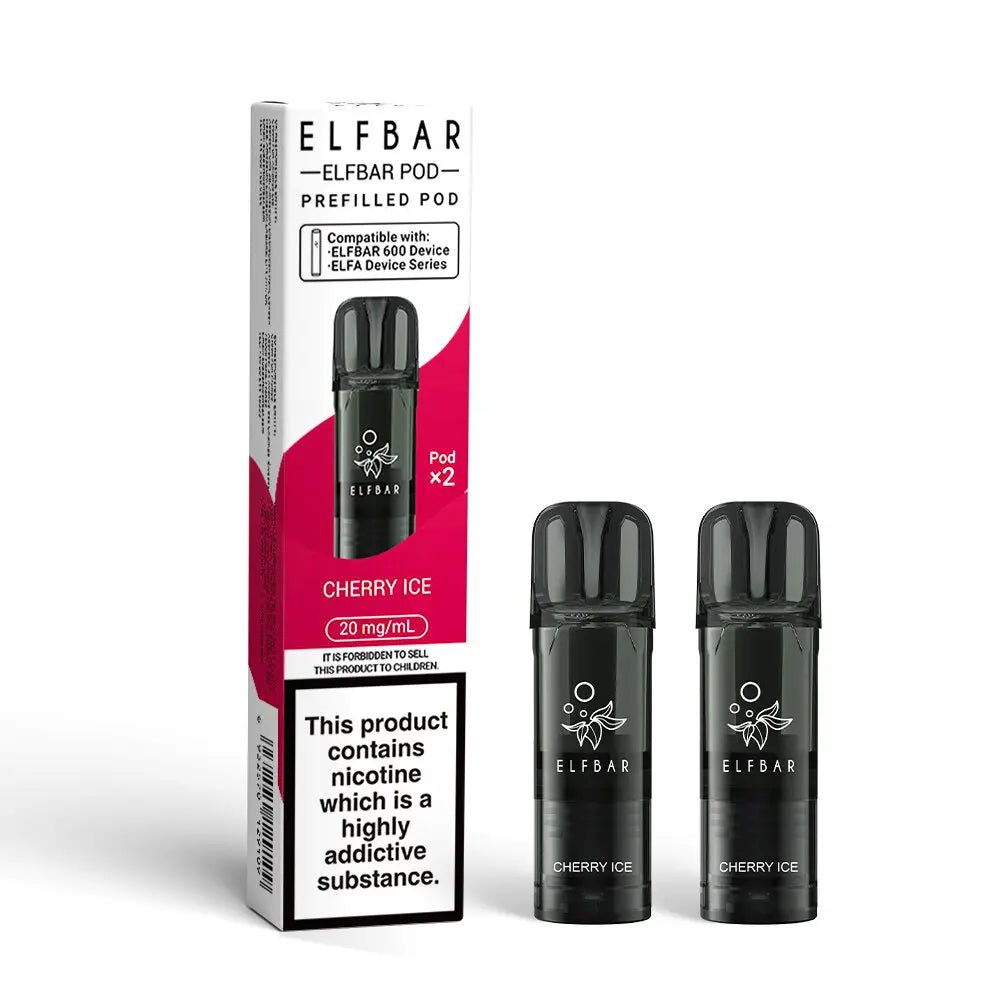 Elf Bar 600 Prefilled Replacement Pods Pack of 10 Cherry Ice