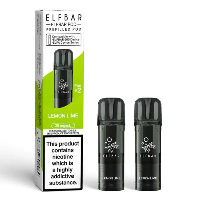 Elf Bar 600 Prefilled Replacement Pods Pack of 10 Lemon Lime