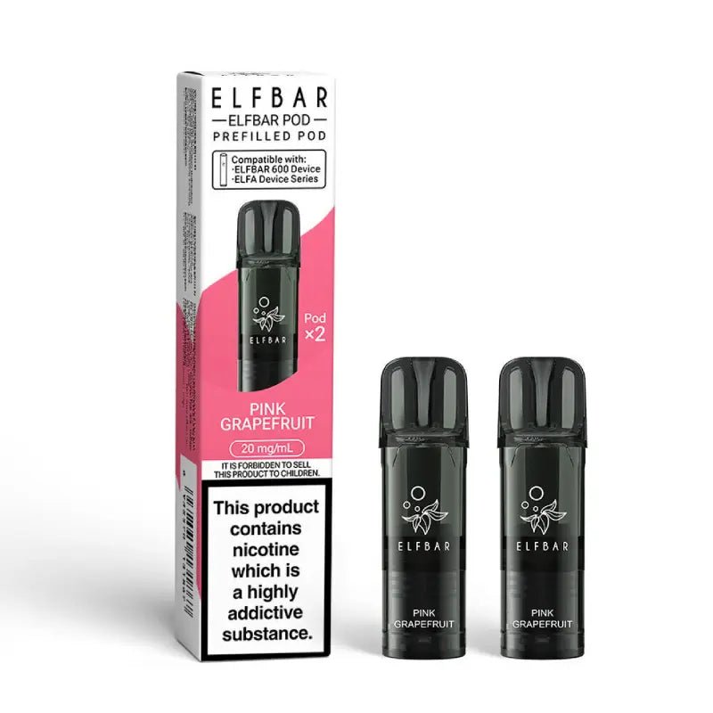 Elf Bar 600 Prefilled Replacement Pods Pack of 10 Pink Grapefruit