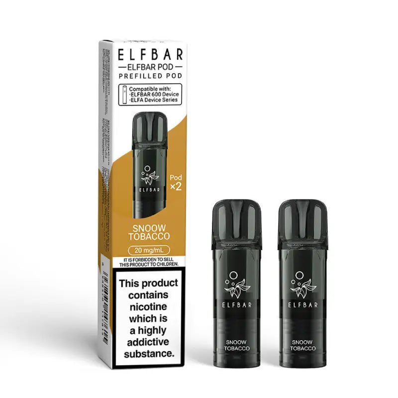 Elf Bar 600 Prefilled Replacement Pods Pack of 10 Snoow Tabacco