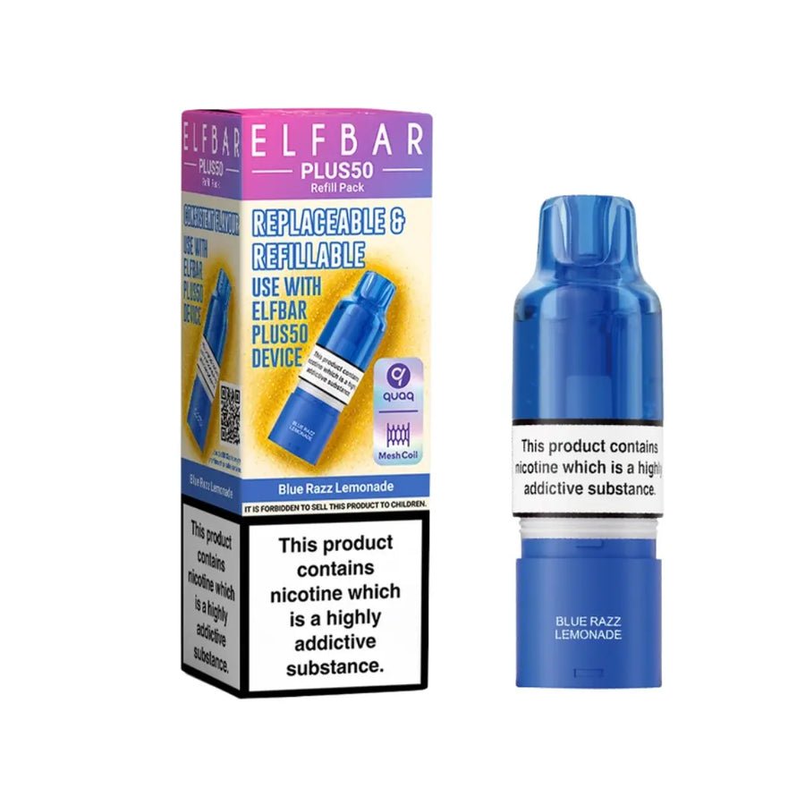 Elf Bar Plus 50 Refill Pods (Box of 5) Blue Razz Lemonade