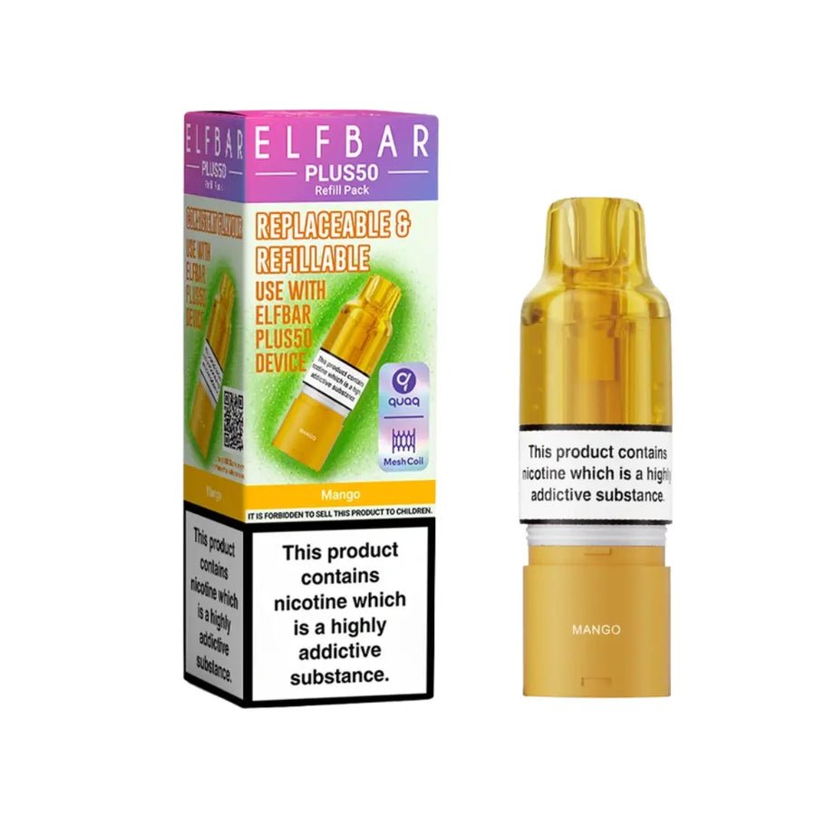 Elf Bar Plus 50 Refill Pods (Box of 5) Mango
