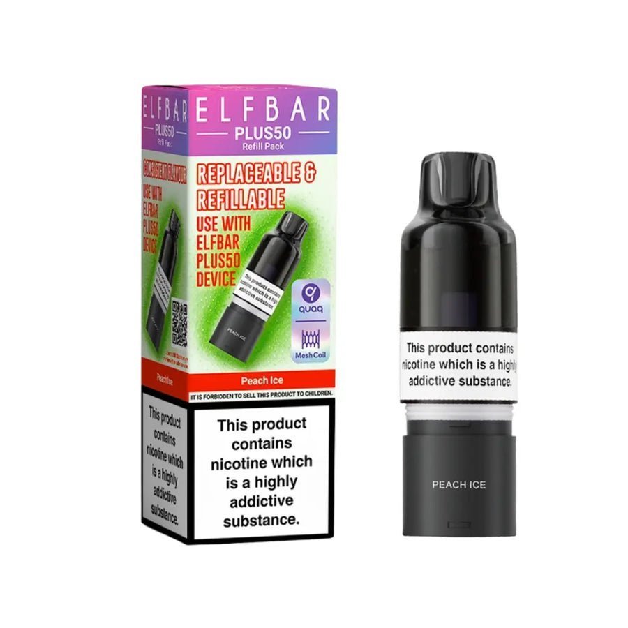Elf Bar Plus 50 Refill Pods (Box of 5) Peach Ice