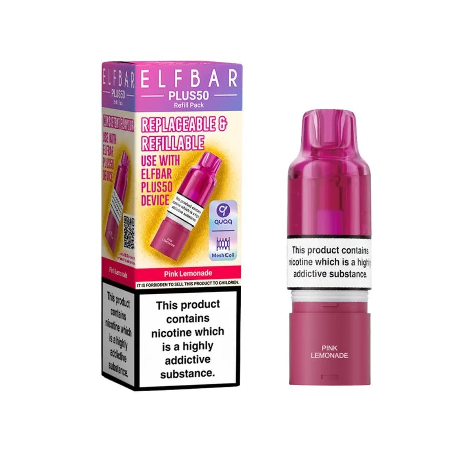 Elf Bar Plus 50 Refill Pods (Box of 5) Pink Lemonade
