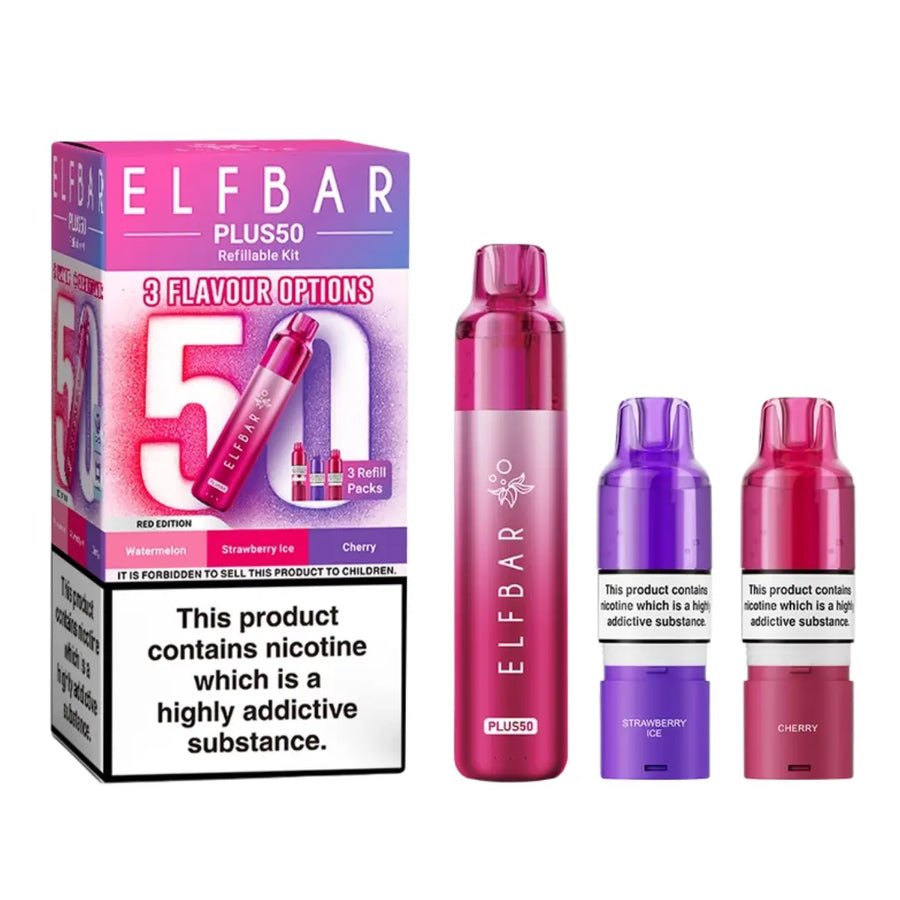 Elf Bar Plus 50 Vape Kit ( Box of 5) Red Edition