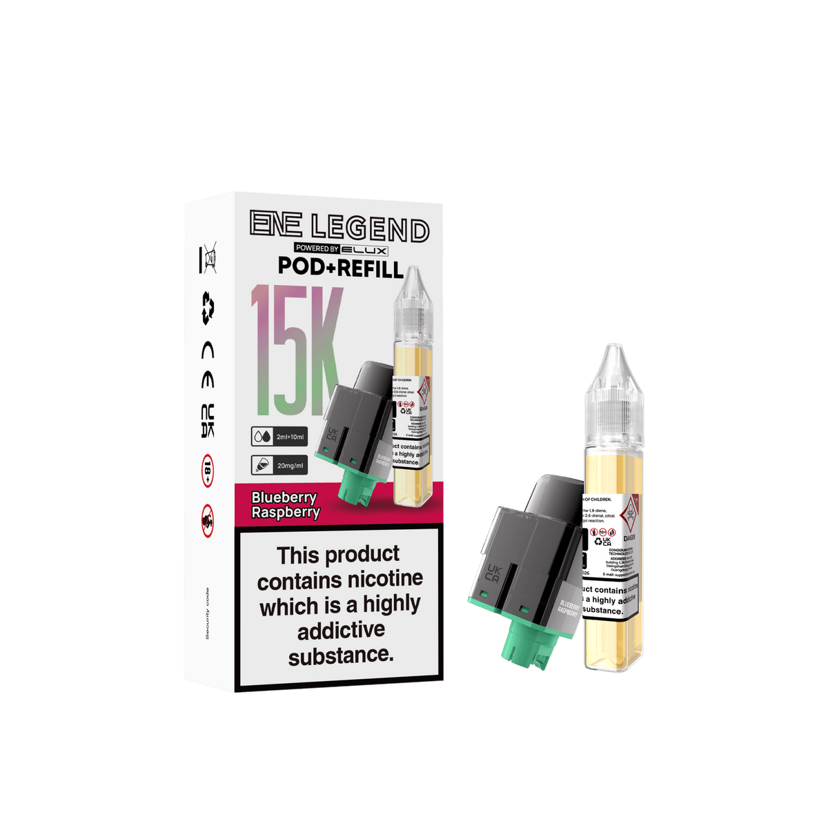 Elux ENE Legend 15k Replacement Pods Pack of 5 Blueberry Raspberry