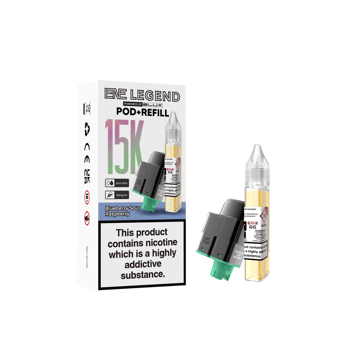 Elux ENE Legend 15k Replacement Pods Pack of 5 Blueberry Sour Raspberry