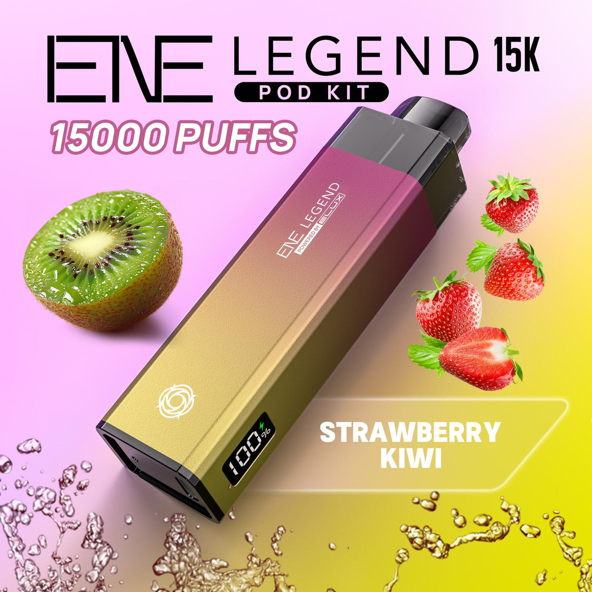 Elux ENE Legend 15k Vape Pod Kit Box of 5 Strawberry Kiwi