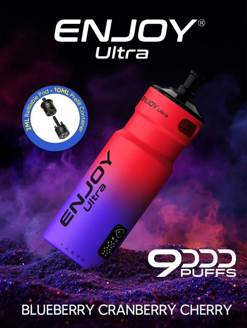 Enjoy Ultra 9000 Prefilled Vape Kit Box of 5 Blueberry Cherry Cranberry