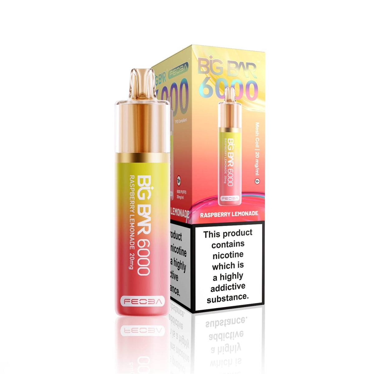 Feoba Big Bar 6000 Puffs Disposable Vape (Box of 5) - Bulk Vape Wholesale
