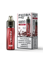 Feoba Pro 6000+ Prefilled Pod Vape Box of 5 Cherry Ice