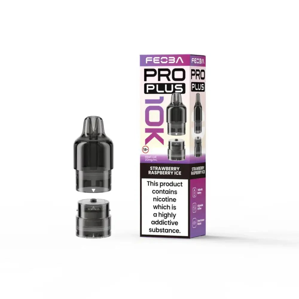 Feoba Pro Plus 10k Replacement Pods Pack of 5 Strawberry Raspberry Ice