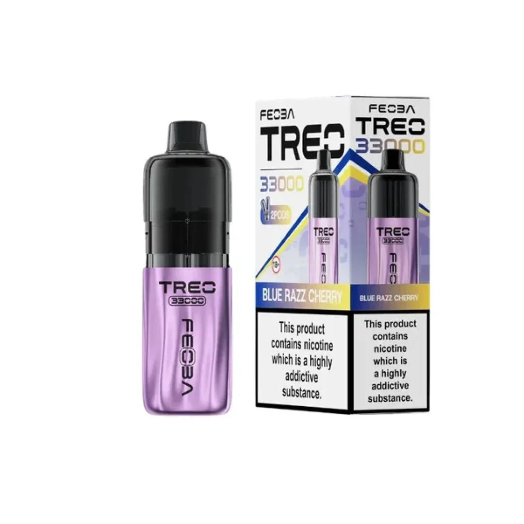 Feoba Treo 33k Prefilled Pod Vape Kit Box of 5 Blue Razz Cherry