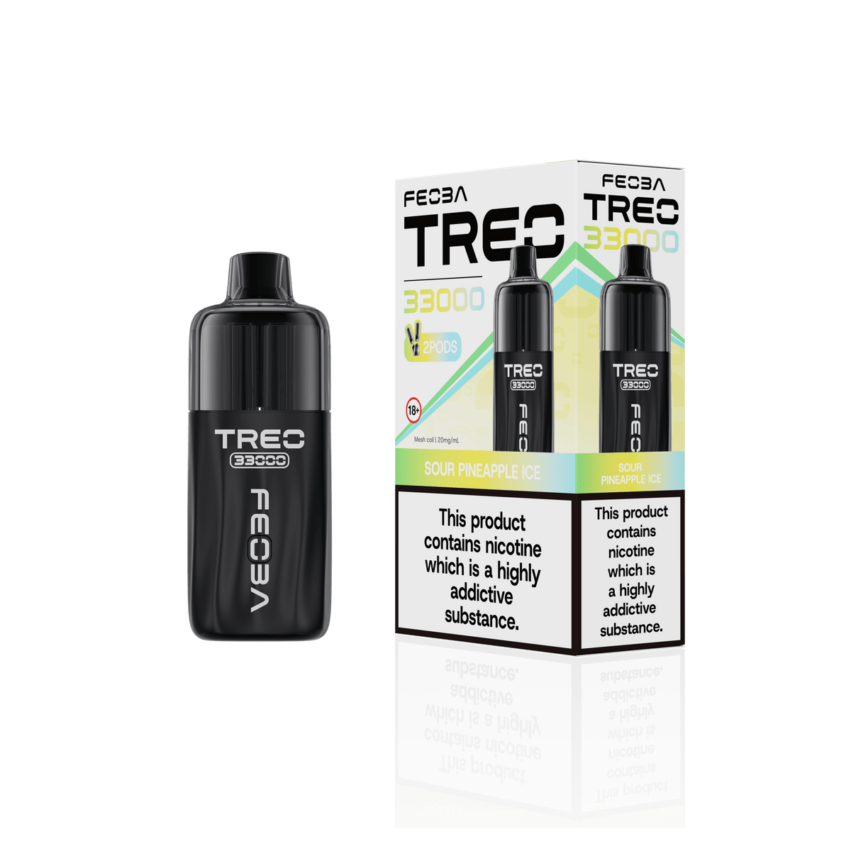 Feoba Treo 33k Prefilled Pod Vape Kit Box of 5 Sour Pineapple Ice