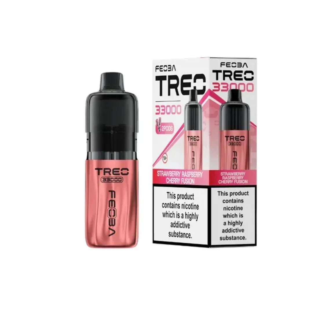 Feoba Treo 33k Prefilled Pod Vape Kit Box of 5 Strawberry Raspberry Cherry Fusion