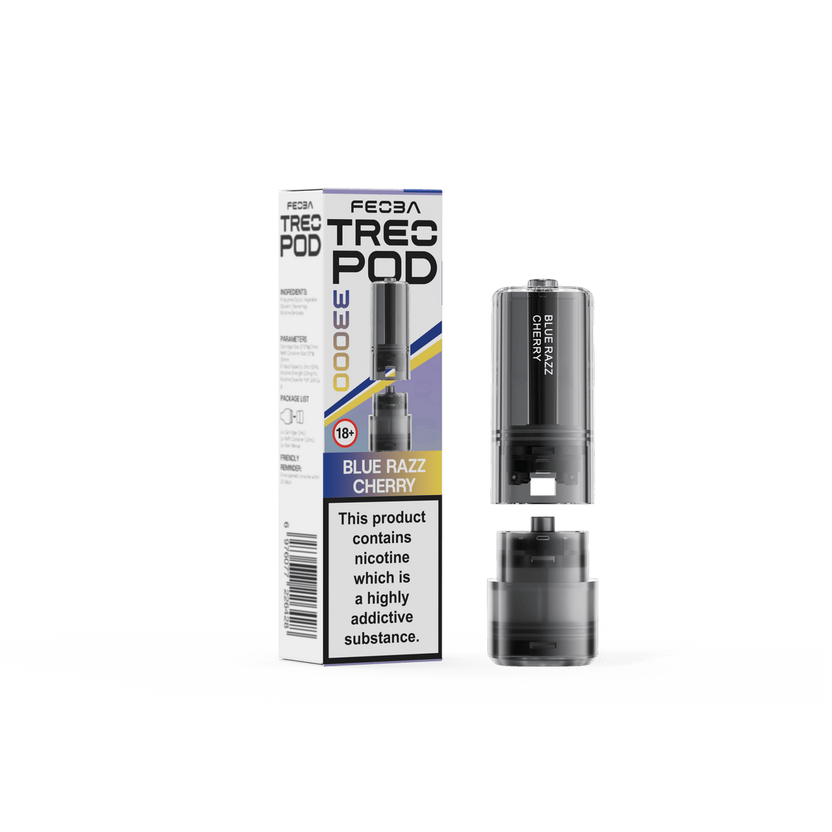Feoba Treo 33k Replacement Pods Box of 5 Blue Razz Cherry