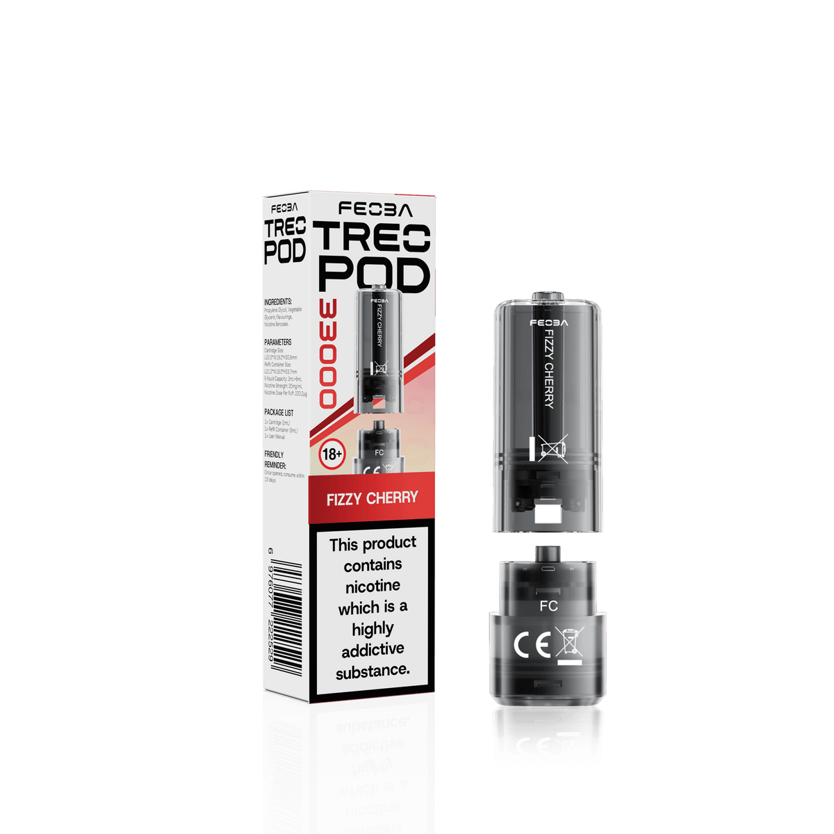 Feoba Treo 33k Replacement Pods Box of 5 Fizzy Cherry