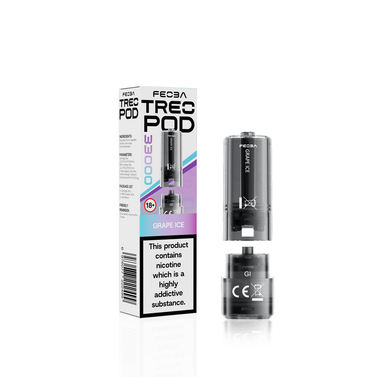 Feoba Treo 33k Replacement Pods Box of 5 Grape Ice