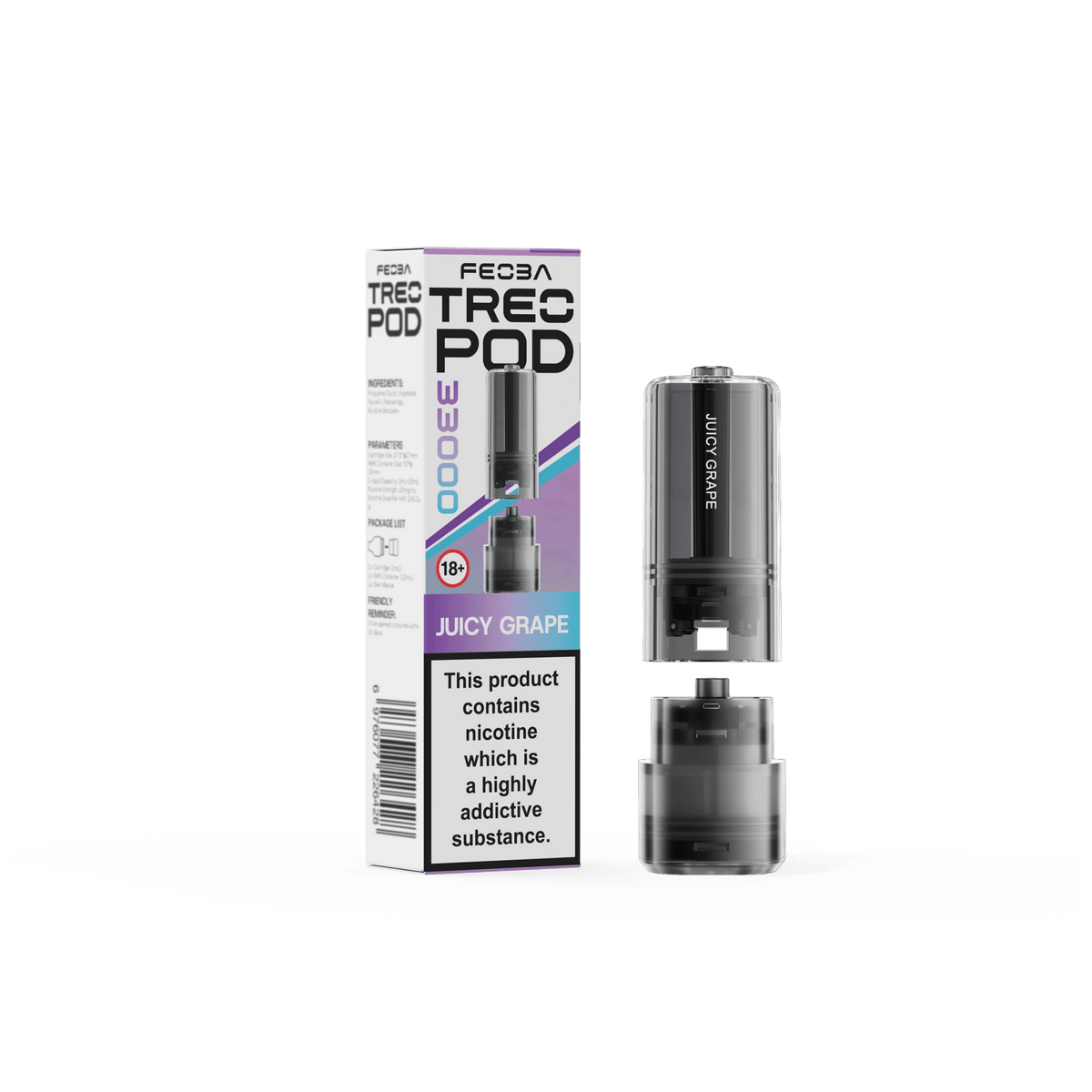 Feoba Treo 33k Replacement Pods Box of 5 Juicy Grape