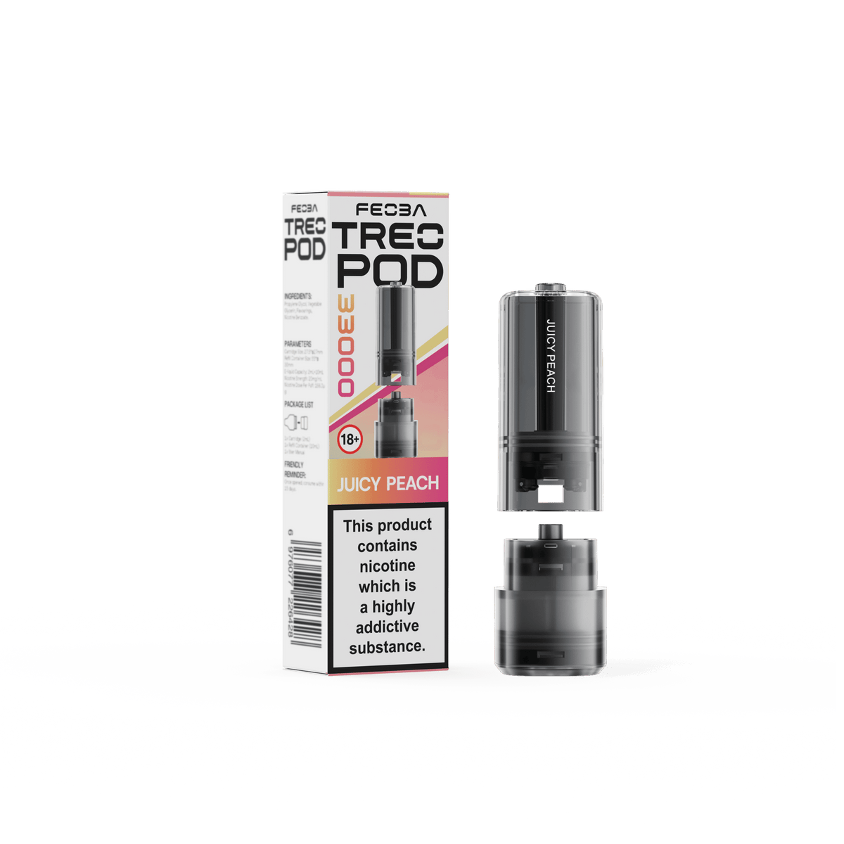 Feoba Treo 33k Replacement Pods Box of 5 Juicy Peach
