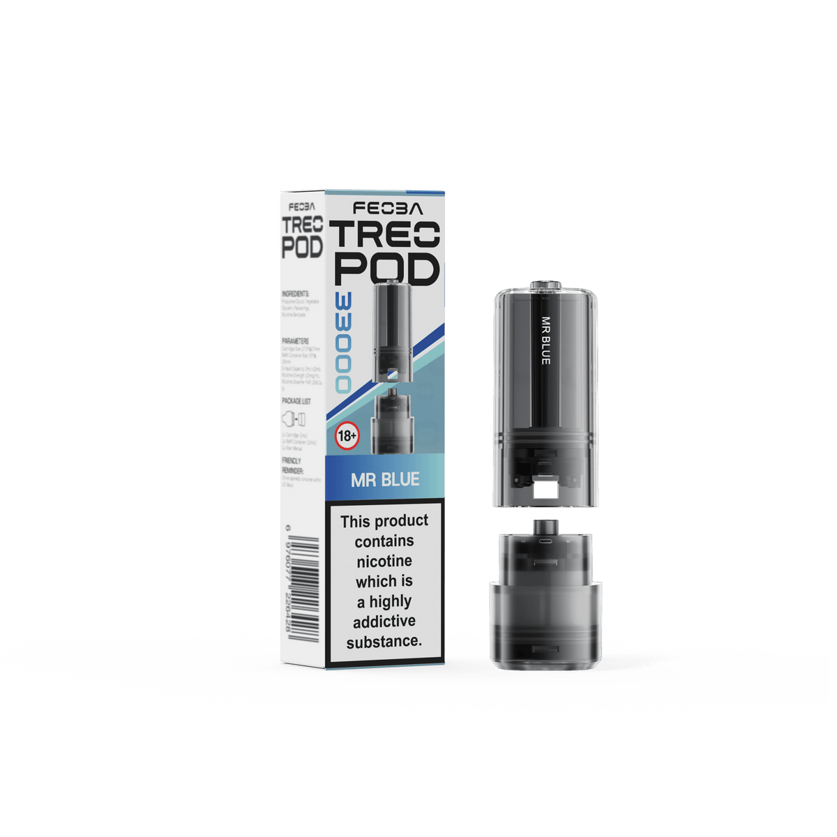 Feoba Treo 33k Replacement Pods Box of 5 Mr Blue