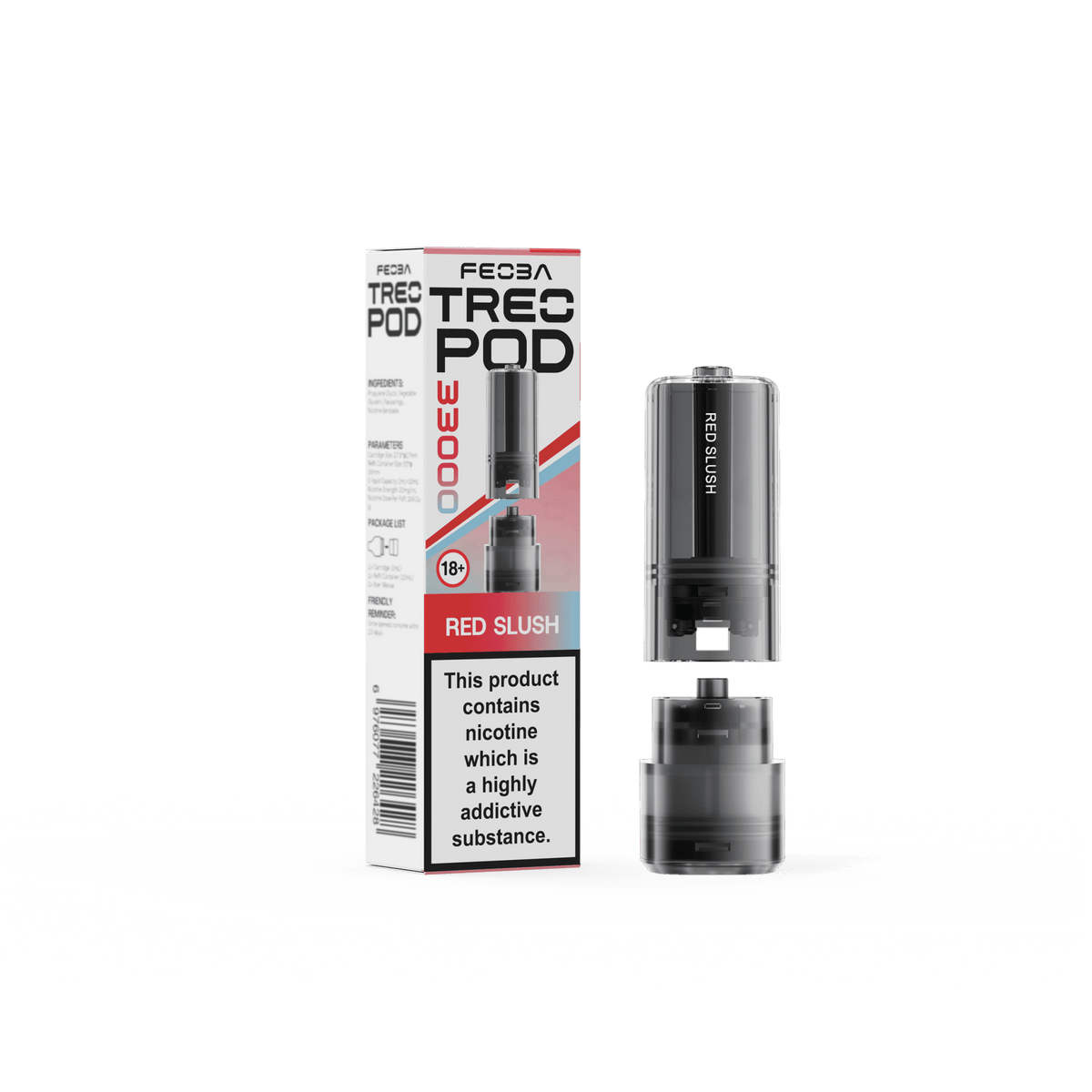 Feoba Treo 33k Replacement Pods Box of 5 Red Slush